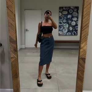 Midi denim skirt